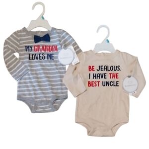 NWT Koala Kids Baby Bodysuit Set - ❤️Grandpa & Uncle Love ❤️ ~sz 3/6M